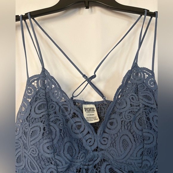 Victoria’s Secret PINK slate blue crochet lace dress size large - Picture 6 of 10